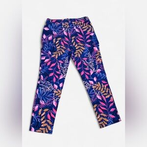 Lilly Pulitzer Pink Blue Printed Casual Pants Size 10